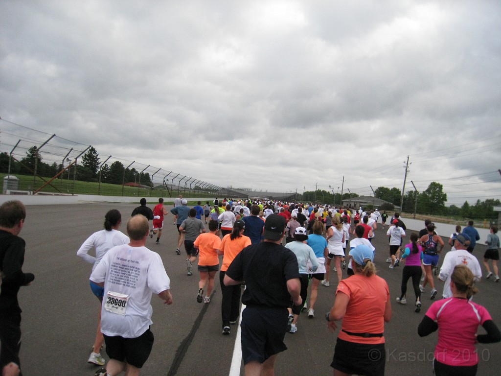 Indy Mini-Marathon 2010 275.jpg - The Indy MIni-Marathon is a half marathon which features a lap around the famed Indianapolis Motor Speedway. I ran the race held on May 8, 2010 which was a windy and cool day.